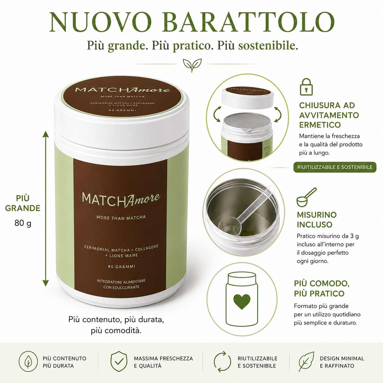 MatchAmore FOCUS - Matcha + collagene + lion's mane