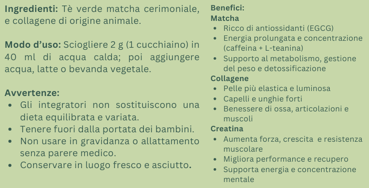 MatchAmore POWER - matcha + collagene + creatina