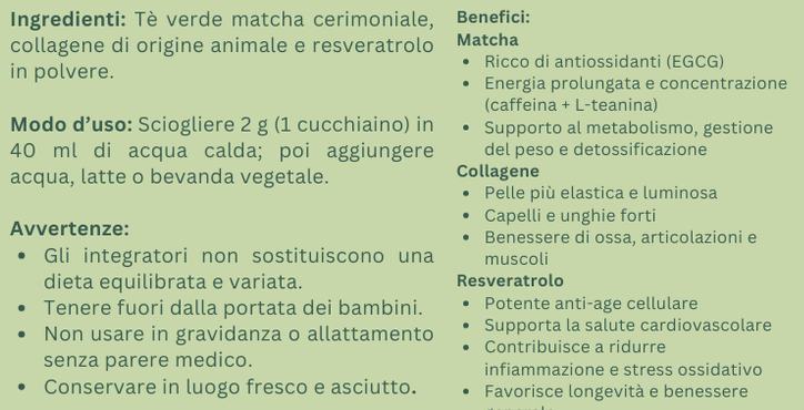 MatchAmore YOUTH - matcha + collagene + resveratrolo